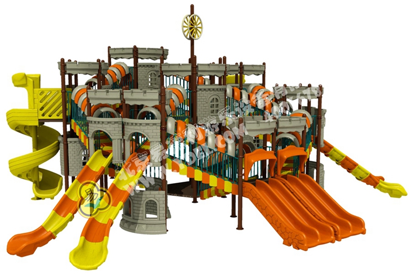 高端戶外城堡造（zào）型滑梯四