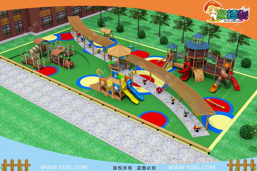 戶外（wài）木製（zhì）滑梯（tī）樂園