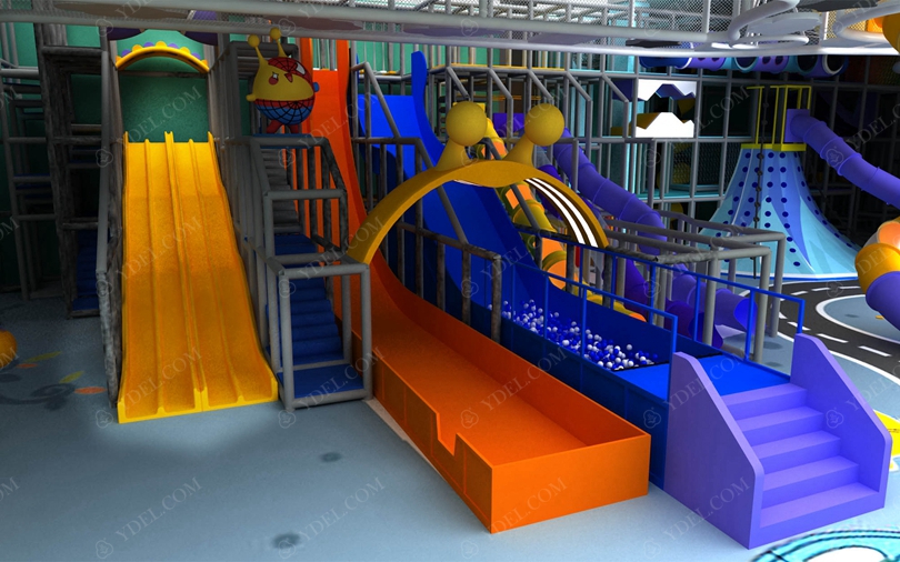 室內兒童淘氣堡樂園滑梯（tī）組合