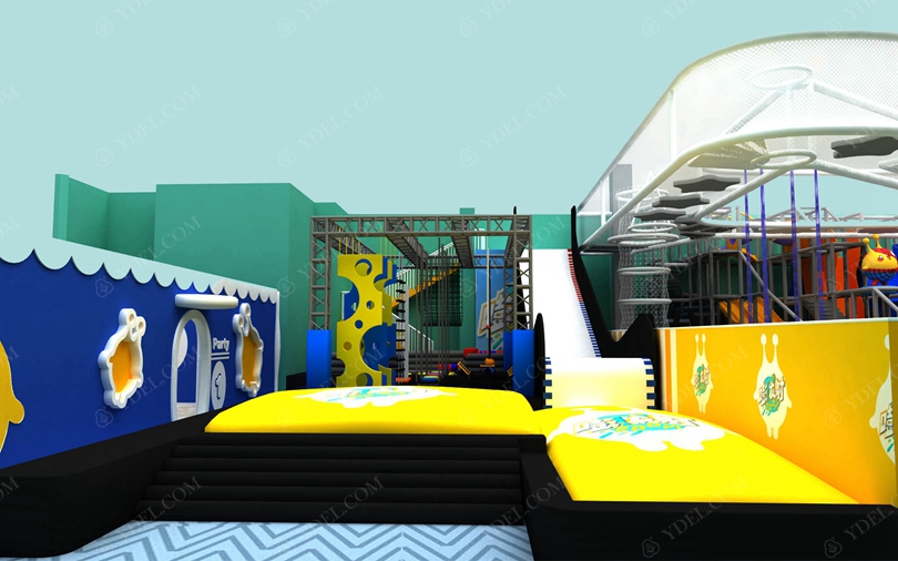 室內（nèi）兒童淘氣堡樂（lè）園（yuán）滑梯區域