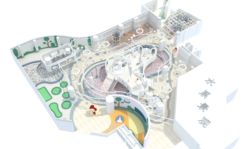 室內（nèi）樂園淘氣堡側視圖