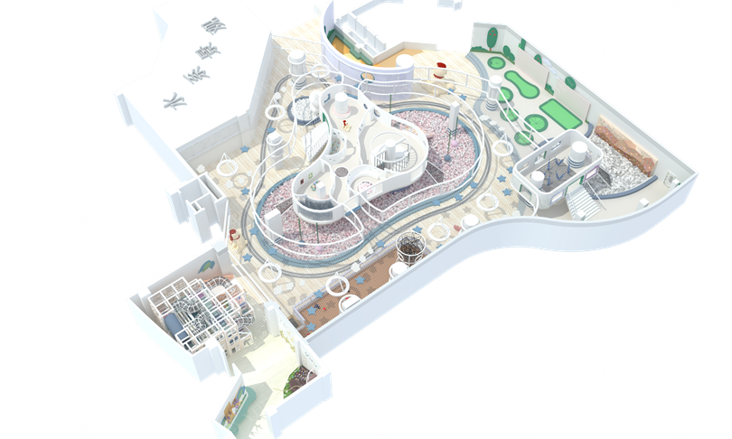 室內樂園淘氣堡側視（shì）圖