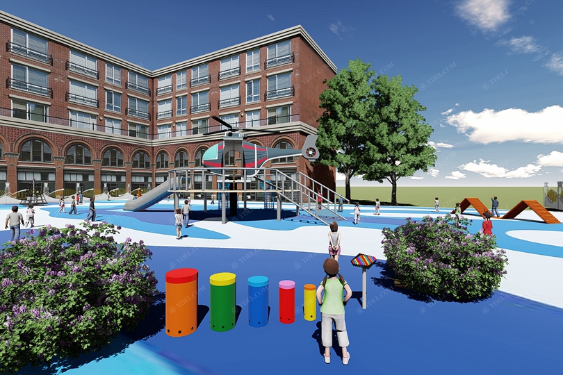 社區兒童組合滑梯設備二