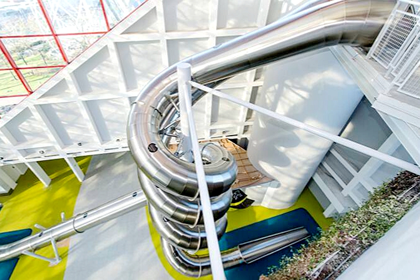 商場大型不鏽鋼螺旋滑梯